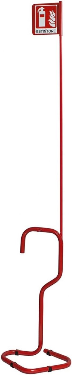 Brandblusser Houder - Veiligheidsuitrusting - Brandpreventie - Compleet met sokkel stang - 180-190 cm - Rood