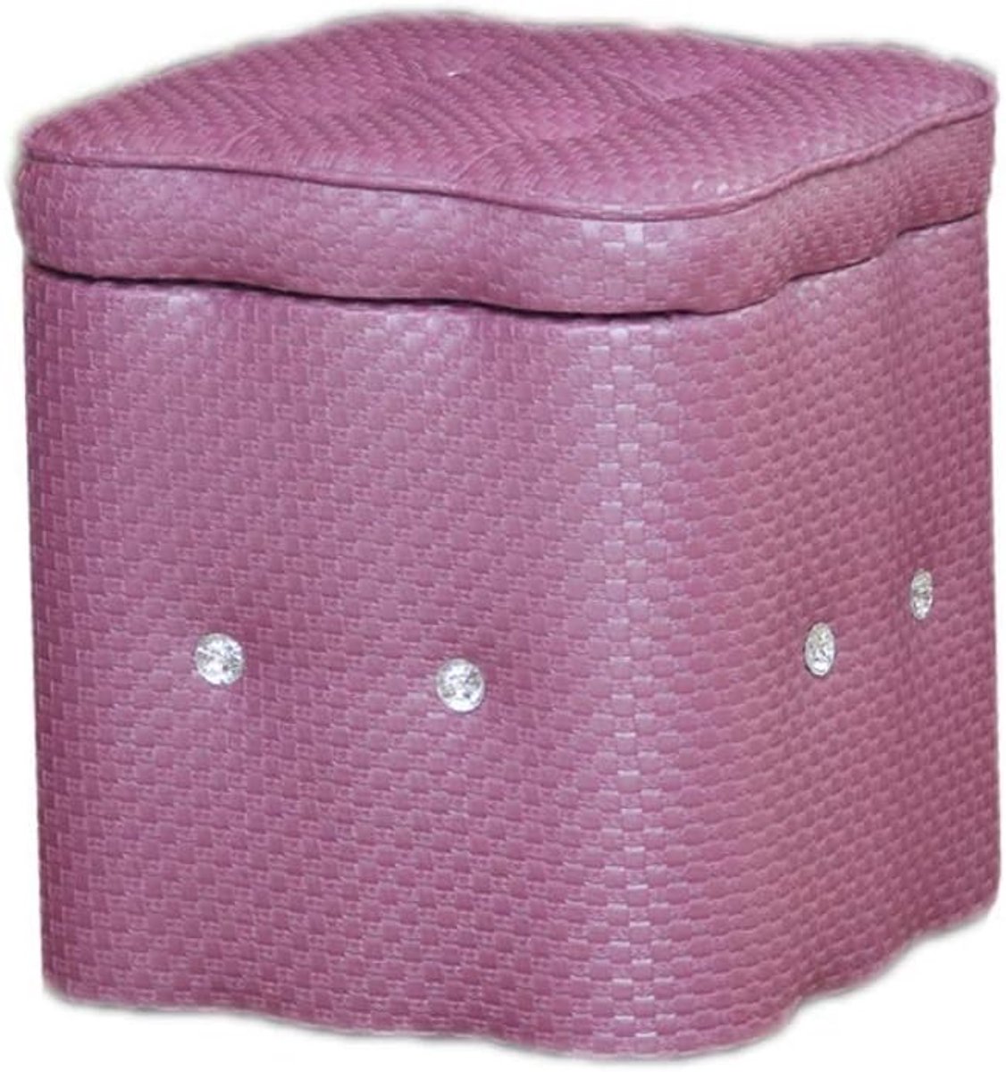 Opbergkruk - Poef Voetenbank - Extra Zitoppervlak - Stijlvol Design - 40x40x40cm - Paars