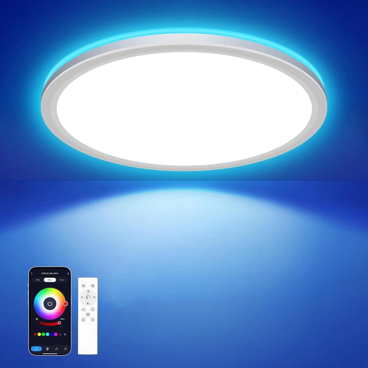 Slimme Plafondlamp - LED Verlichting - Sfeerverlichting Instellen - App en Afstandsbedieni