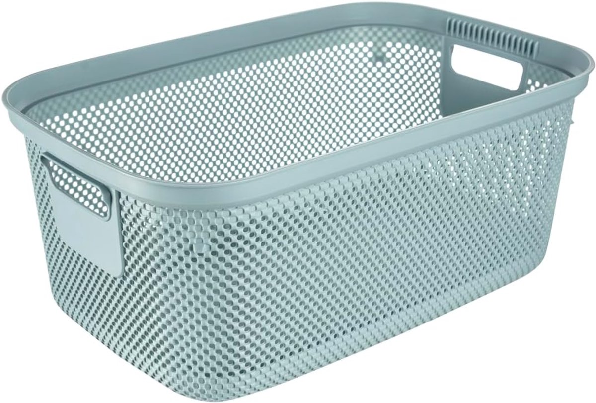Wasmand - Wasbak - Kleding Opbergen - Decoratieve Textiellook - 53x34x22cm - Scandinavisch Blauw