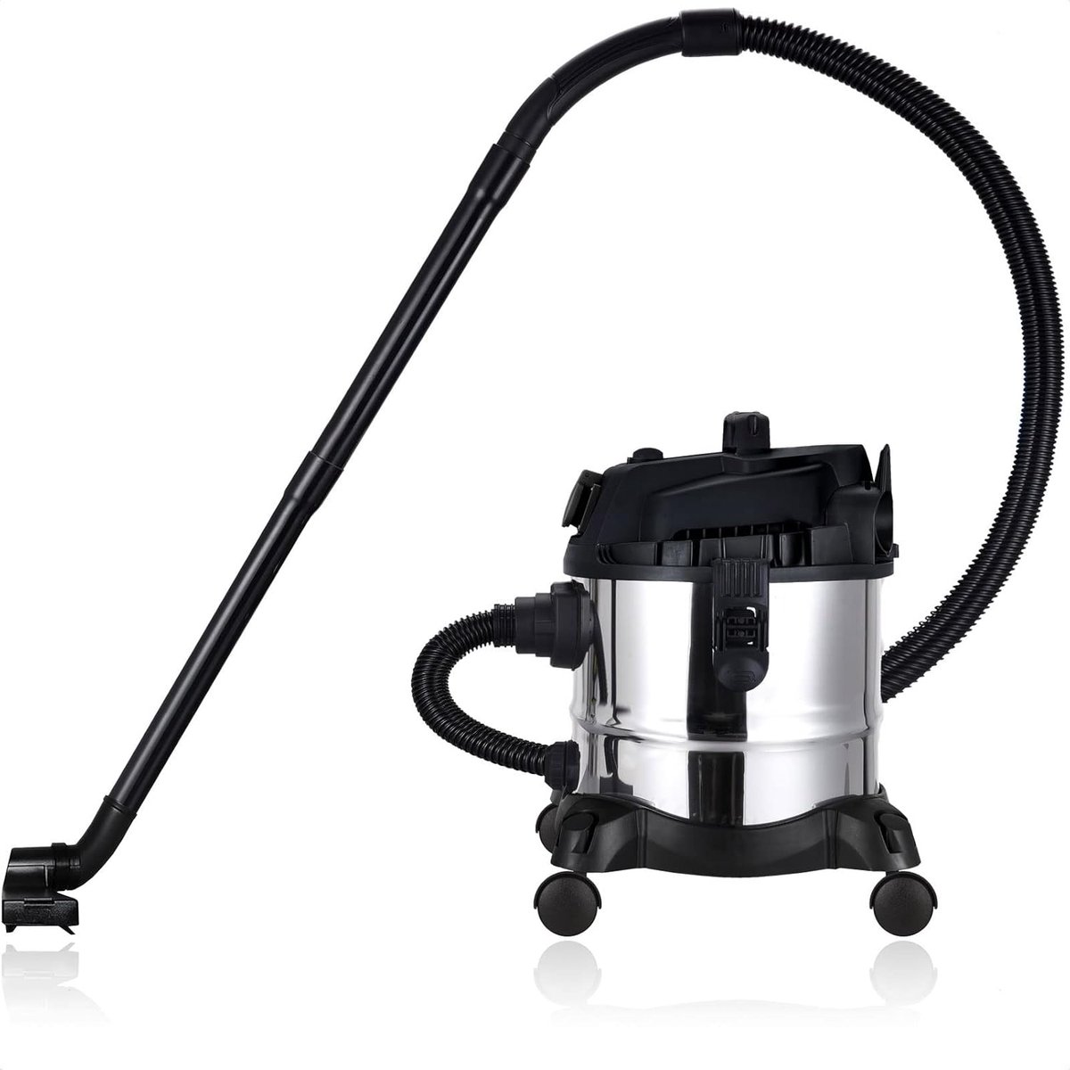Nat-droogzuiger - Industriële stofzuiger - Werkplaatsstofzuigen - Automatische startfunctie - 20 liter tank - Zwart