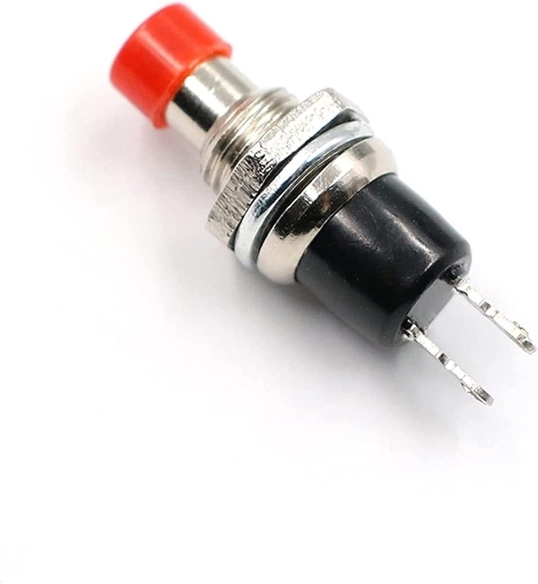 Drukknop Schakelaar - Momentary Schakelaar - Elektronica Projecten - 2 Pins Zelf Reset - 7mm Draad - Rood