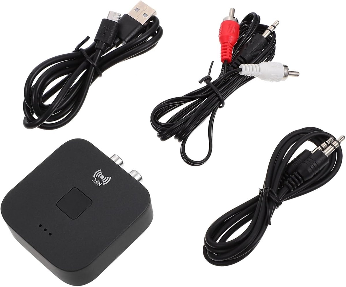 Draadloze Audio Adapter - Muziek Ontvanger - Stream Muziek - NFC Koppeling - 6 x 6 x 2 cm - Zwart
