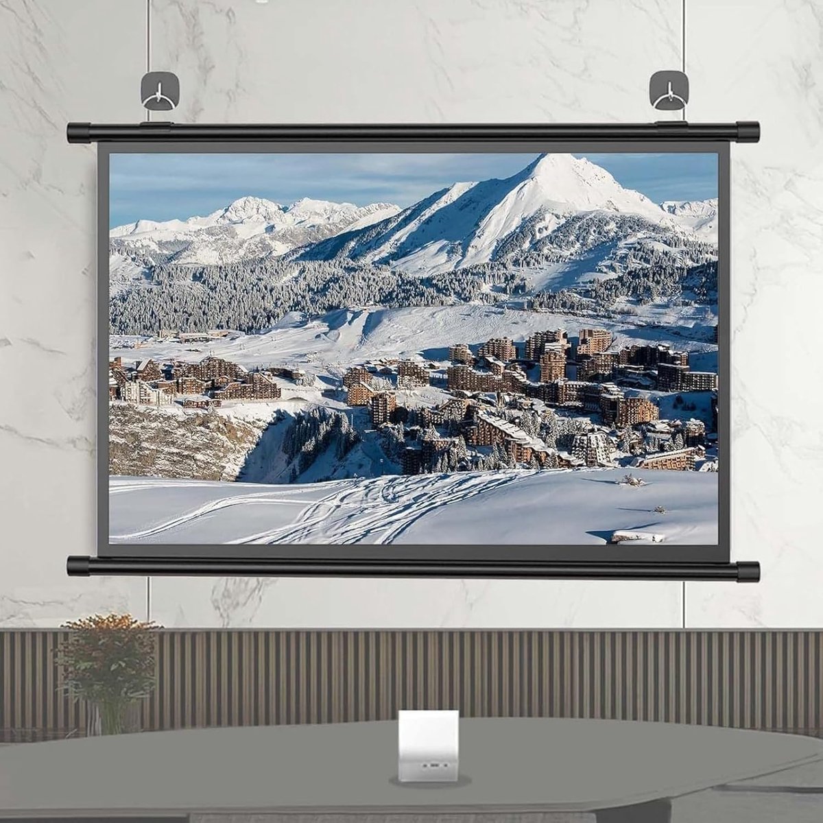 Projectiescherm Handmatig - Beamer Scherm - Home Cinema Thuis - 4:3 en 16:9 - 30-72 Inch - Zwart