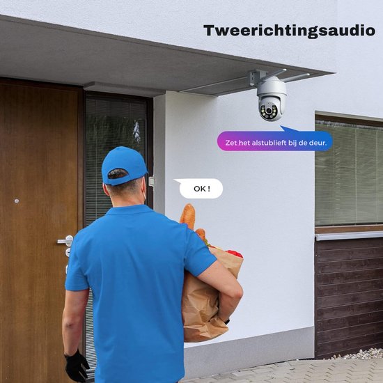 SVN® Camerabewaking Draadloos - Camera - Beveiligingscamera Draadloos Buiten - Wit - ‎17cm x 9cm x 16cm van Merkloos — afbeelding 2