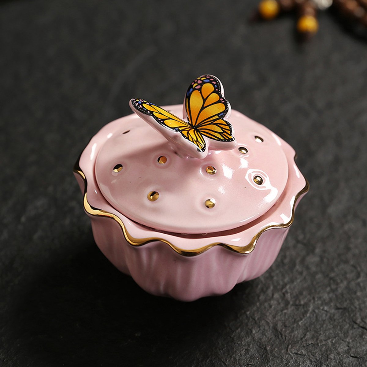 Belle's product-Mini Urn Keramiek Vlinder -Rose model, 40ml