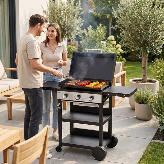 BIGHORN Plancha Grill - Gasbarbecue - Trolley - 3 Branders van BIG — afbeelding 5