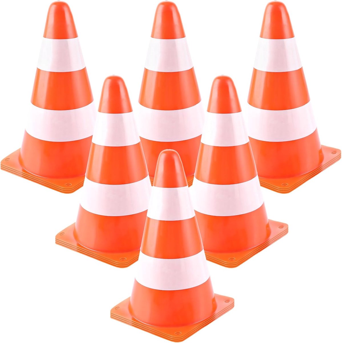 Sport Pylonen Set - Markering Hoedjes - Voetbal Training - Zacht Flexibel Kunststof - 23 x 13 cm - Oranje Wit