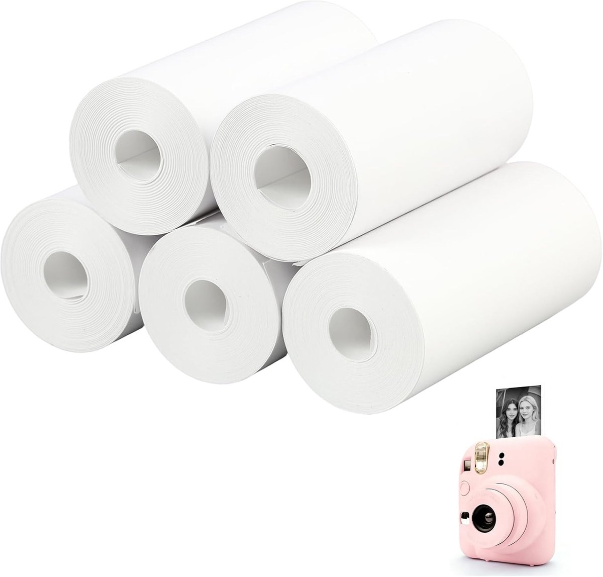 Rollen Printpapier - Thermisch Papier - Kindercamera Prints - BPA-Vrij Veilig Papier - 5.7 x 2.5 cm - Wit