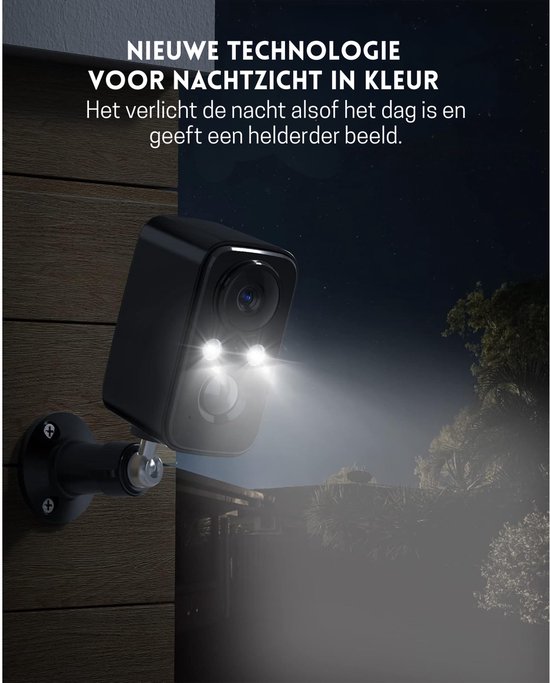 StayPowered Bewakingscamera - Altijd Beveiligd met Zonne-energie - 1080p HD - Gekleurd Nachtzicht - 5000mAh Accu - PIR Persoonsherkenning - 2-Weg Audio - IP66 Weerbestendig - Voor Binnen en Buiten - Zwart - Levering Sneller dan Aangegeven! van Merkloos — afbeelding 2