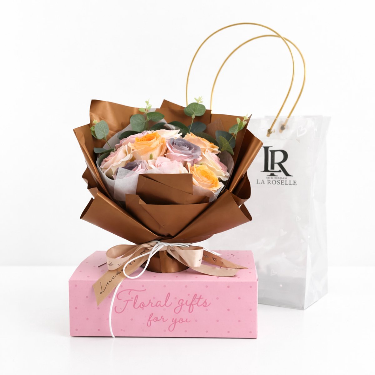 La Roselle Amsterdam Kunst bloemen Rozen boeket Voor Vaderdag - Geurende Zijden Rozen Cadeau -