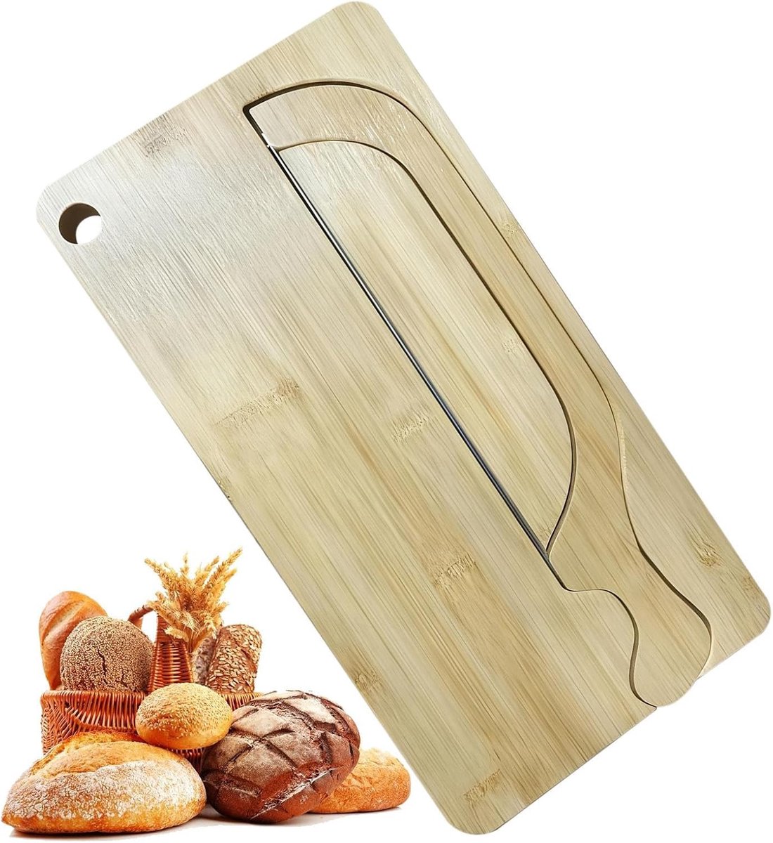 Brood Snijmachine Bakgereedschap Gelijkmatig Snijden Boogvormig Ontwerp 40cm Lengte Houtkleur