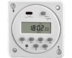 SVN® Digitale Tijdschakelaar - Digitale schakelklok Met 20 Programma’s - Schakelklok Timer – Wit - 6cm x 6cm x 3cm