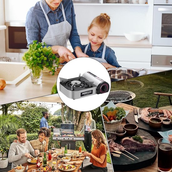 Draagbare Kooktoestel - Outdoor Grill - Kamperen En Wandelen - Gelijkmatige Warmte - 26x23x9 cm - Zwart — afbeelding 4