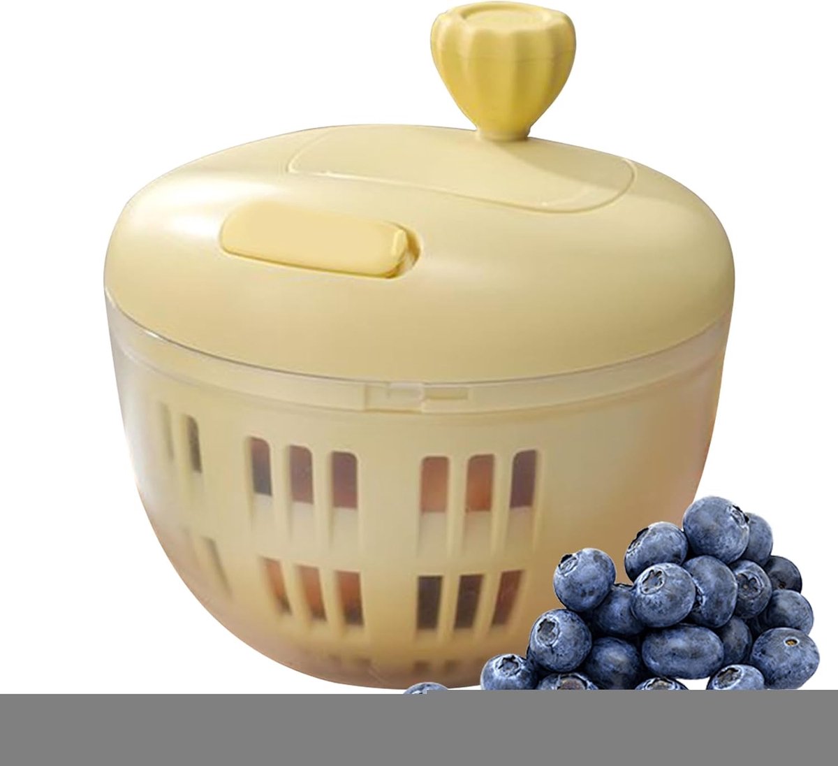 Salade Droger - Groente Droger - Keuken Hulp - Antislip Bodem - 800ml Capaciteit - Geel Grijs