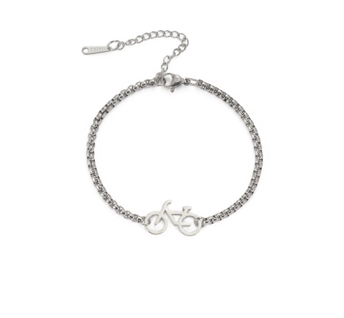 SportPresent® - Armband - Fietsen - Zilver - Triathlon - Wielrennen - 70.3 - Sieraden - Verstelbaar - Kado - Sport - Teamkado - Sportsieraad