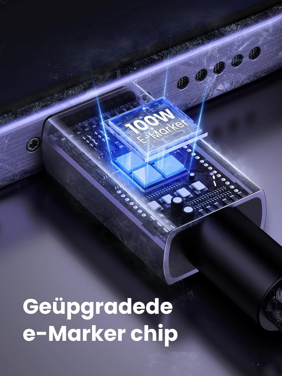 UGREEN 100W USB C-kabel 3m PD 3.0 snellaadkabel USB C naar USB C 5A/20V voor iPhone 15, MacBook, iPad, Galaxy S24, Pixel - Afbeelding 3