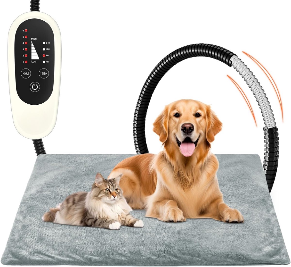 VH Supplies®Verwarmingsmat met Timer - Warmtemat - Elektrische Verwarmingsmat - 70 x 45 cm - Grijs