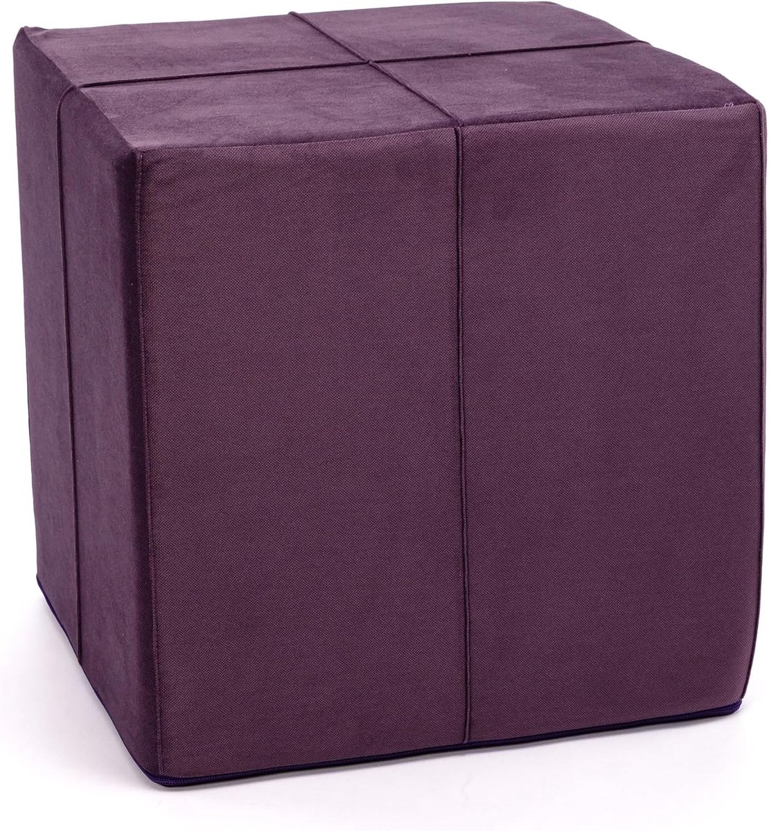 Zitpoef Kubus - Voetenbank Ottomane - Extra zitplaats - Stijve binnenstructuur - 40x40x40 cm - Wijnrood