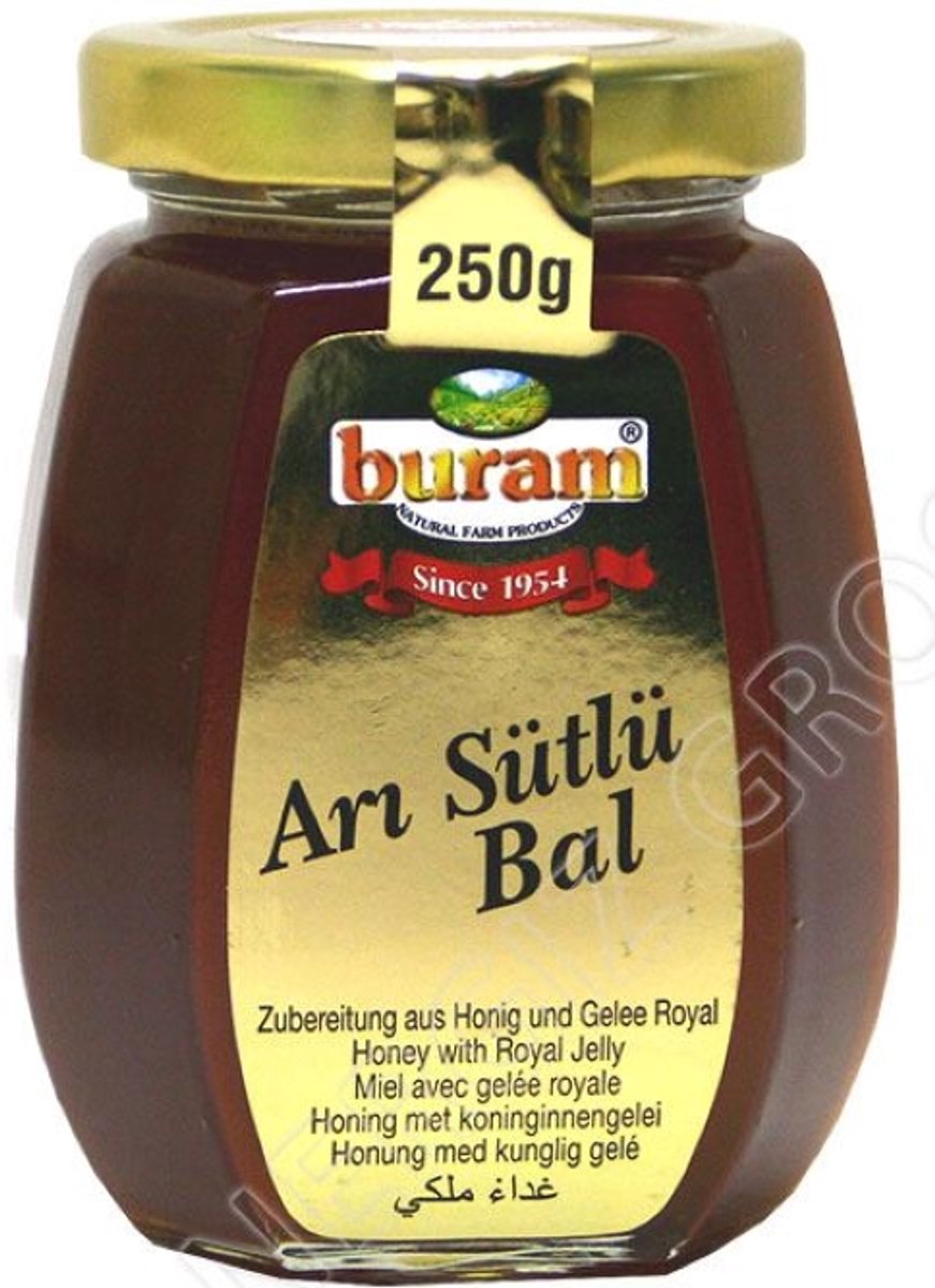 Buram Honing met Koninginnegelei 250g – Pure Energie & Natuurlijke Vitaliteit
