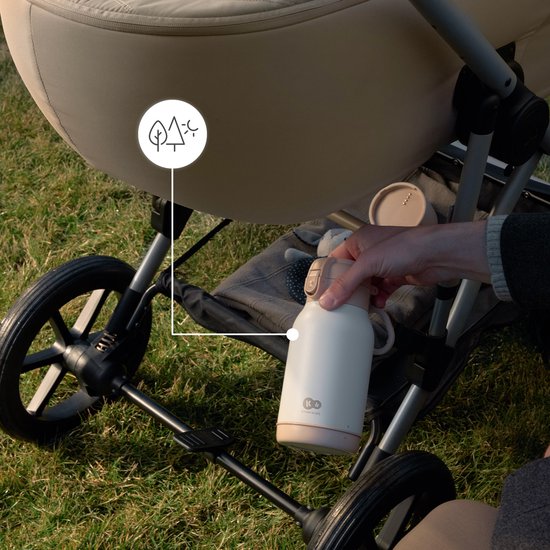 Kinderkraft GAJA - Draagbare Melkverwarmer & Thermos 350 ml - Melk Verwarmen in 2 min - Warmte tot 20 uur - 5 Temperatuurstanden - USB-C - Voor Onderweg - Beige van Merkloos — afbeelding 2