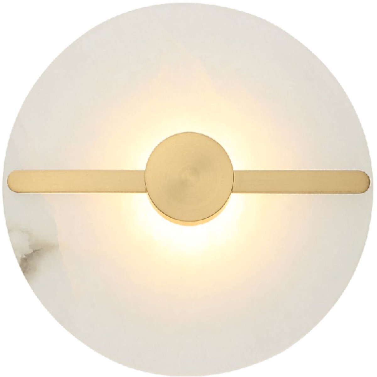 Kosilum - Lunéa - Wandlamp - Messing en wit - Metaal en albast