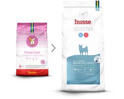 Husse Zalm en Rijst - Hypoallergeen Hondenvoer, Hondenvoeding Droog, Hondenbrokken Hypoallergenic - 12 kg