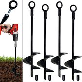 Bodemanker met dubbele helix, 40 cm, anti-roest, 4 stuks
