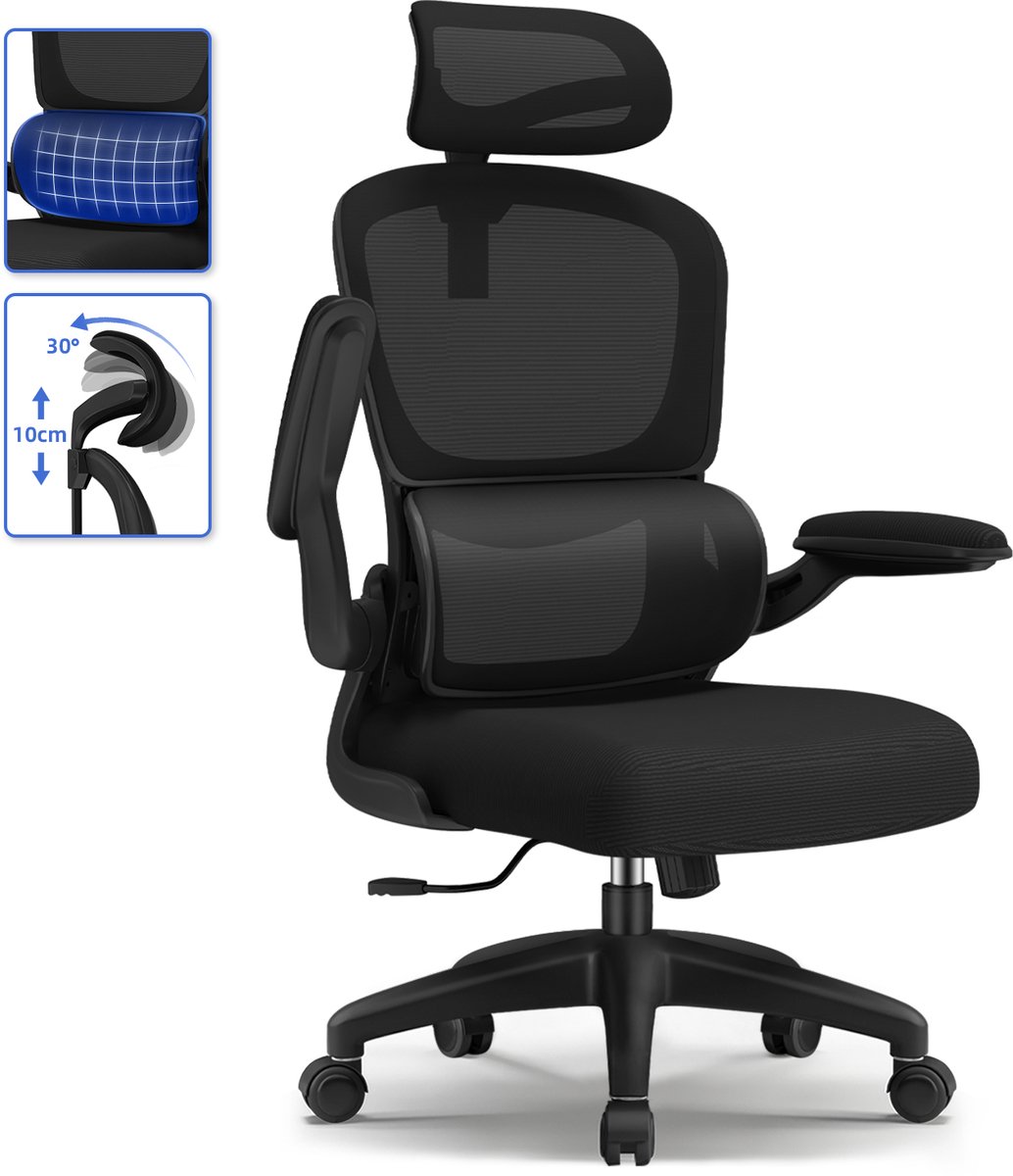 Qingdao Ergonomische Bureaustoel met Inklapbare Armleuningen - Qingdao Aiqu Intelligent Technology Co.,Ltd - €94,99