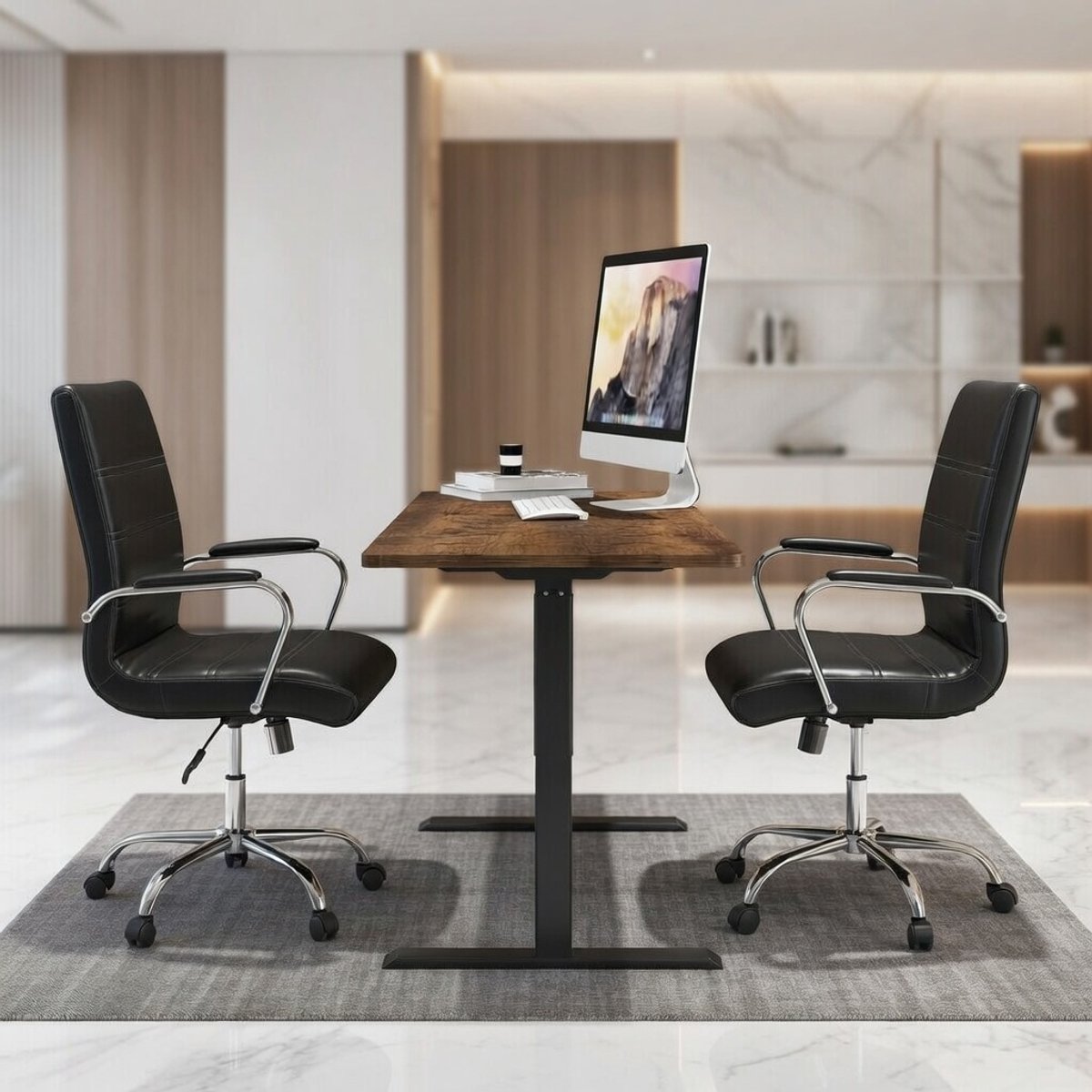Elektrisch Zit-Sta Bureau 160x60 cm - 160x60 cm - Bruin - Novihome