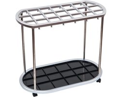 Paraplubak RVS - Opbergrek - Droge Vloeren - Met Wateropvangbak - 70 x 40 x 6 cm