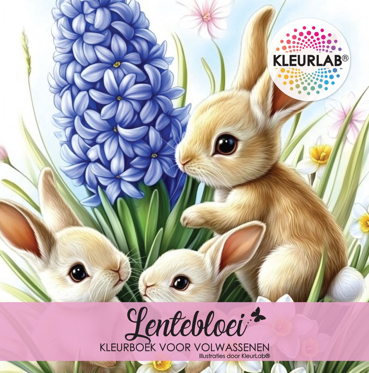 KleurLab® - Lentebloei - Luxe Kleurboek voor Volwassenen - Dieren & Natuur - 60 Kleurplaten - 21x21 cm - Enkelzijdig bedrukt