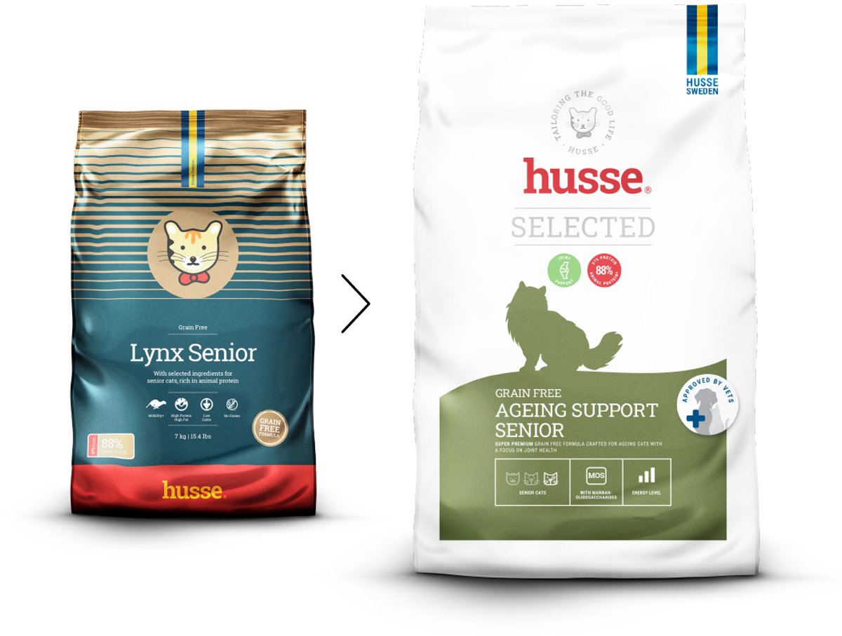 Husse Opus Lynx Senior - Graanvrij Kattenvoer, Graanvrije Kattenbrokken, Kattenvoeding Droogvoer - 7 kg