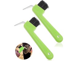 Hoefkrabber Paard - Paardenverzorging Set - Schone Hoef - 2-in-1 Haak Borstel - Ergonomische Grip - Willekeurig