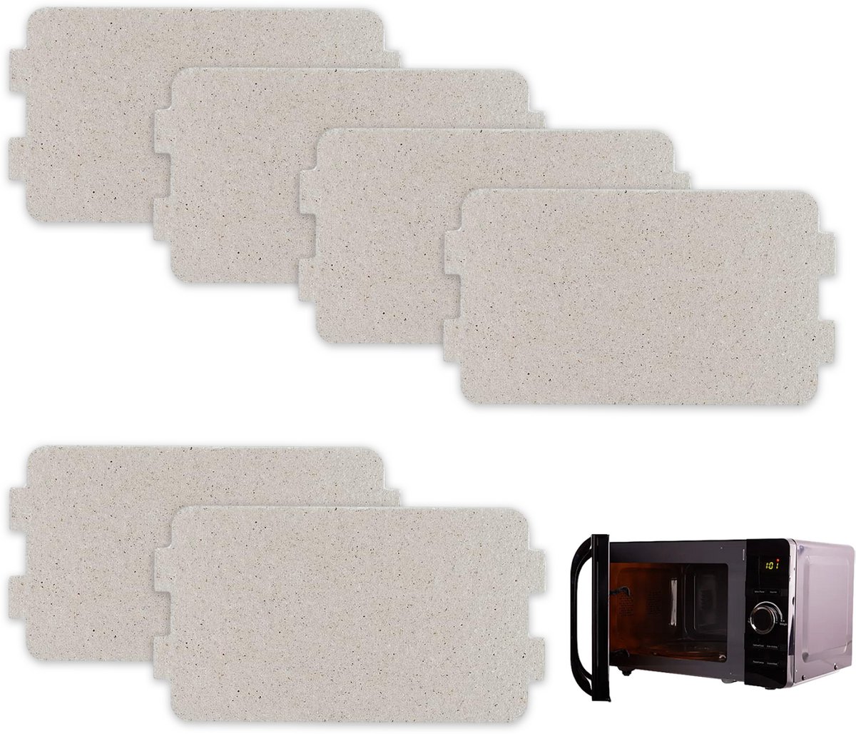 Elkuaie Microwave Mica Plaat - Waveguide Cover - 11.5 x 6.5 cm - 6 Stuks -Beige