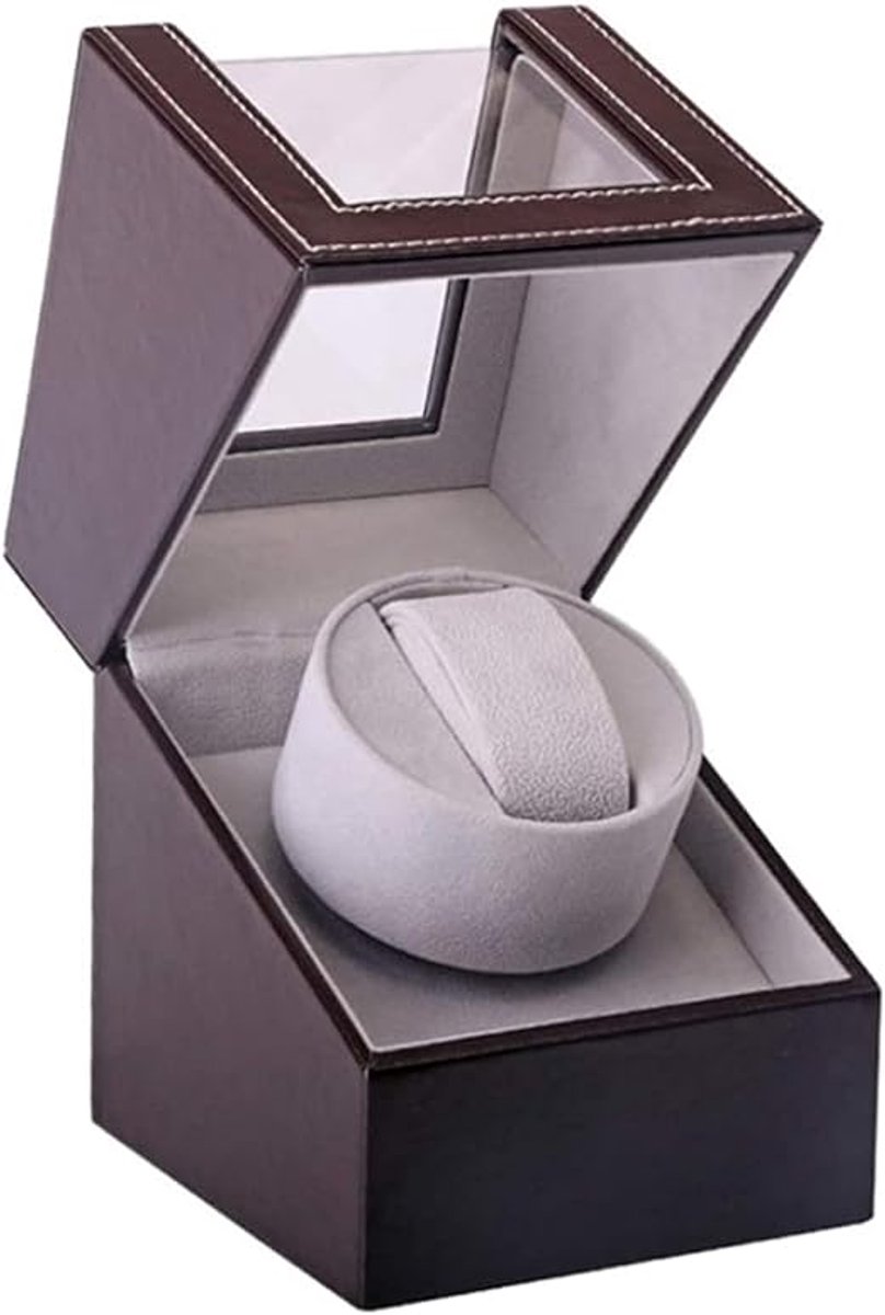 Watchwinder - Automatische Horloge Opwinder - Horlogedoos - Horlogebox - Watch Winder Box - PU-leer - Donkerbruin