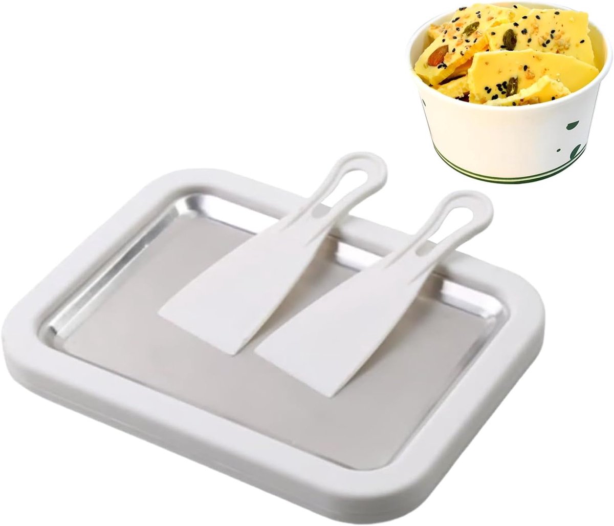 Rolde Ijsmachine Dessert Maker Zelf IJs Maken Roestvrij Staal Wit