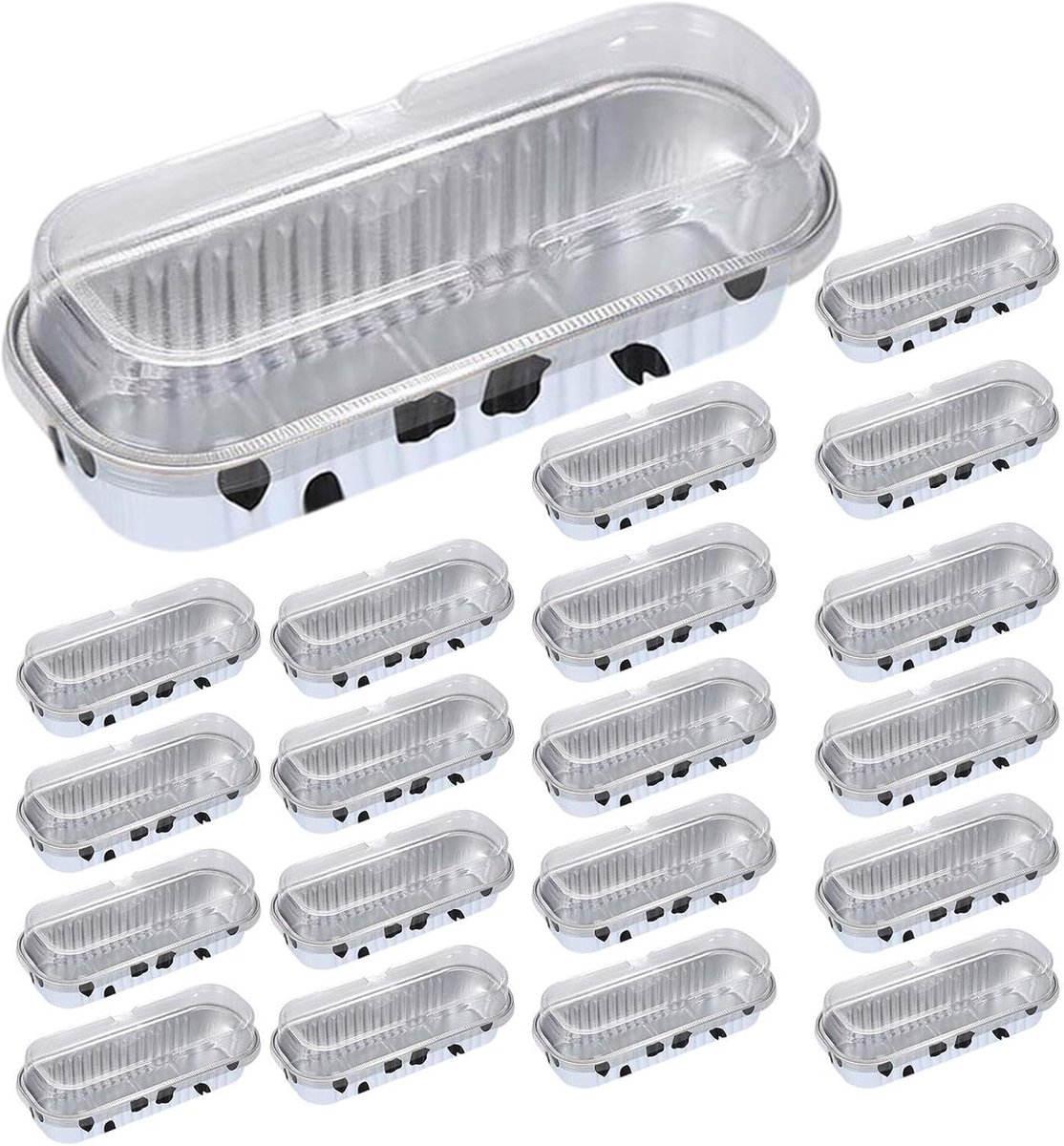 Mini cakevorm - Bakbekers - Desserts maken - Set van 20 met deksel - 200 ml inhoud