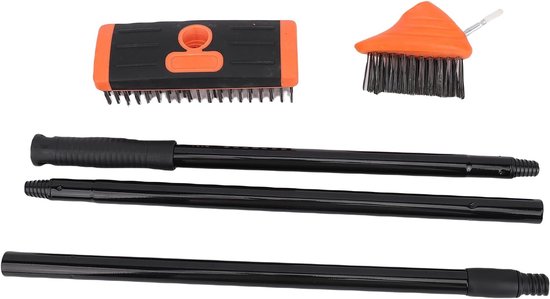 Onkruidborstel Set - Staaldraad Gereedschap - Oprit Schoonmaken - Verstelbare Lange Handgreep - Tot 1175mm Lengte - Zwart Grijs van Merkloos	 — afbeelding 4
