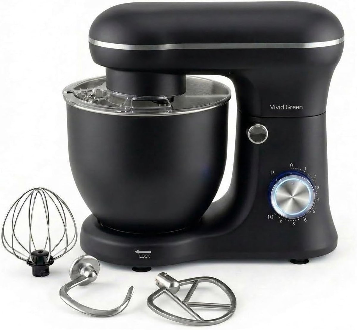 Keukenmachine - Mixer Kom - Zwaar Deeg Maken - Planetaire Beweging - 5 Liter Kom - Matzwart