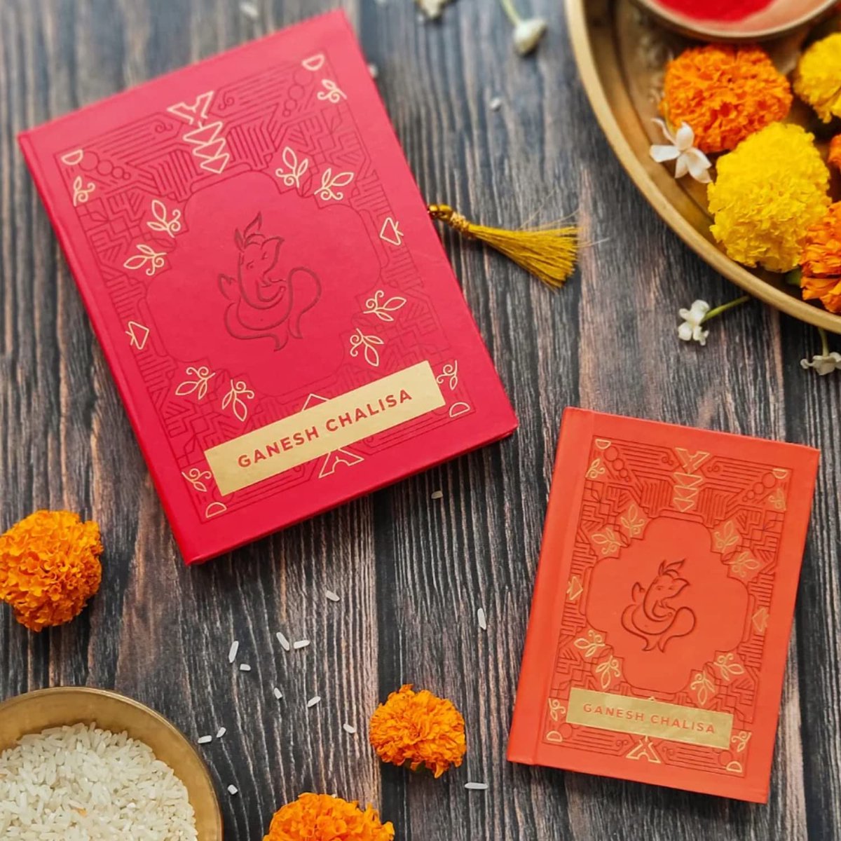 Ganesh Chalisa Boek - Gebedenboek Hindi - Dagelijkse Devotie - Hardcover met Geschenkdoos - Compact Formaat