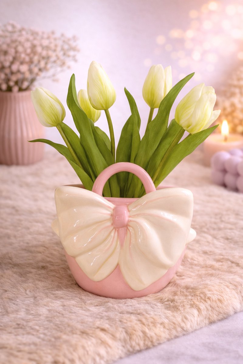 Vaas ‘Big Bow Energy’ – Vrolijk, Vrouwelijk & Vol Flair | Viva Femme | Vaas | Decoratie | Cadeau | Wonen | Bloemen | Lente | Roze