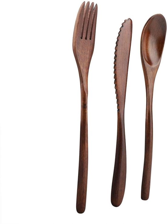 Herbruikbare Dinnerware Set - Bamboe Servies - Kamperen & Reizen - Vaatwasserbestendig - Natuurlijk — afbeelding 3