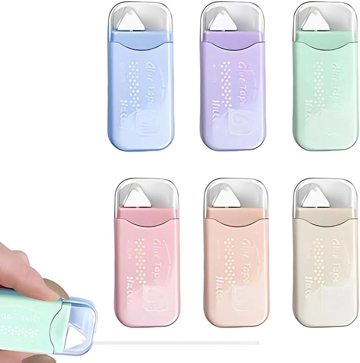 *** 6 Dubbelzijdige Lijmroller`s - Perfect voor Knutselen, Kaarten Maken en Scrapbooking - Met transparante plakband voor een professionele afwerking - creatieve projecten van Heble® ***