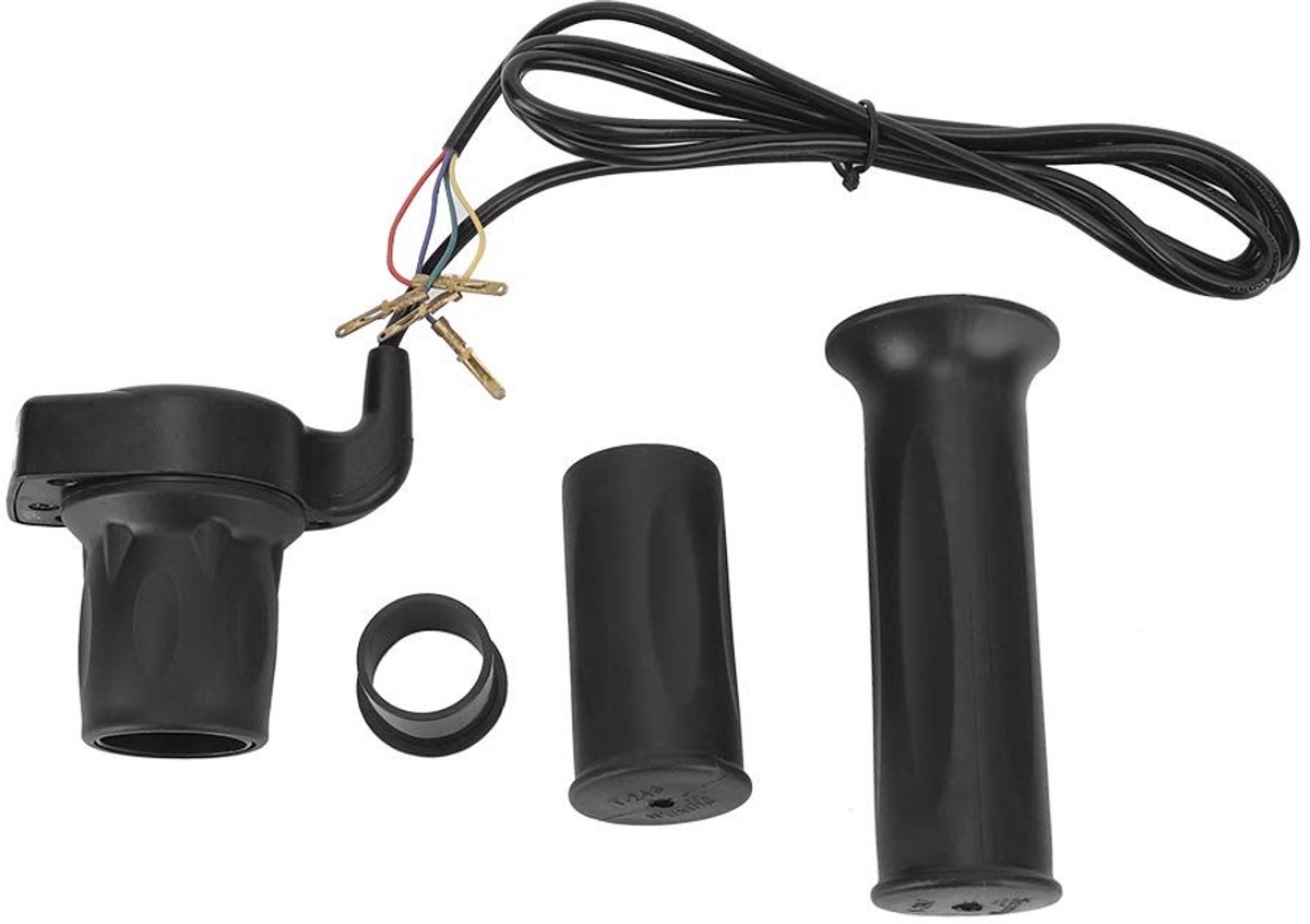 Allecto - Gashendelgreep - Elektrische Scooter - 24V - Zwarte ABS - Half Twist-gasklepconstructie - 4-draads Handgreepkabel - Schakelaar - Indicator