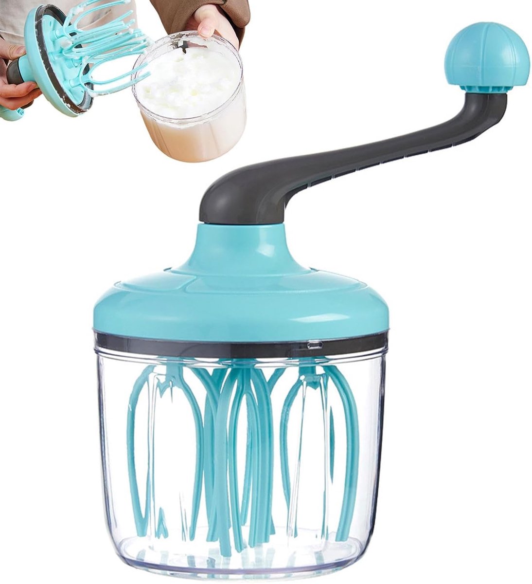 Eiermixer Met Slinger - Handmatige Garde - Snel Beslag Maken - Eenvoudige Bediening - 27x13x10 cm
