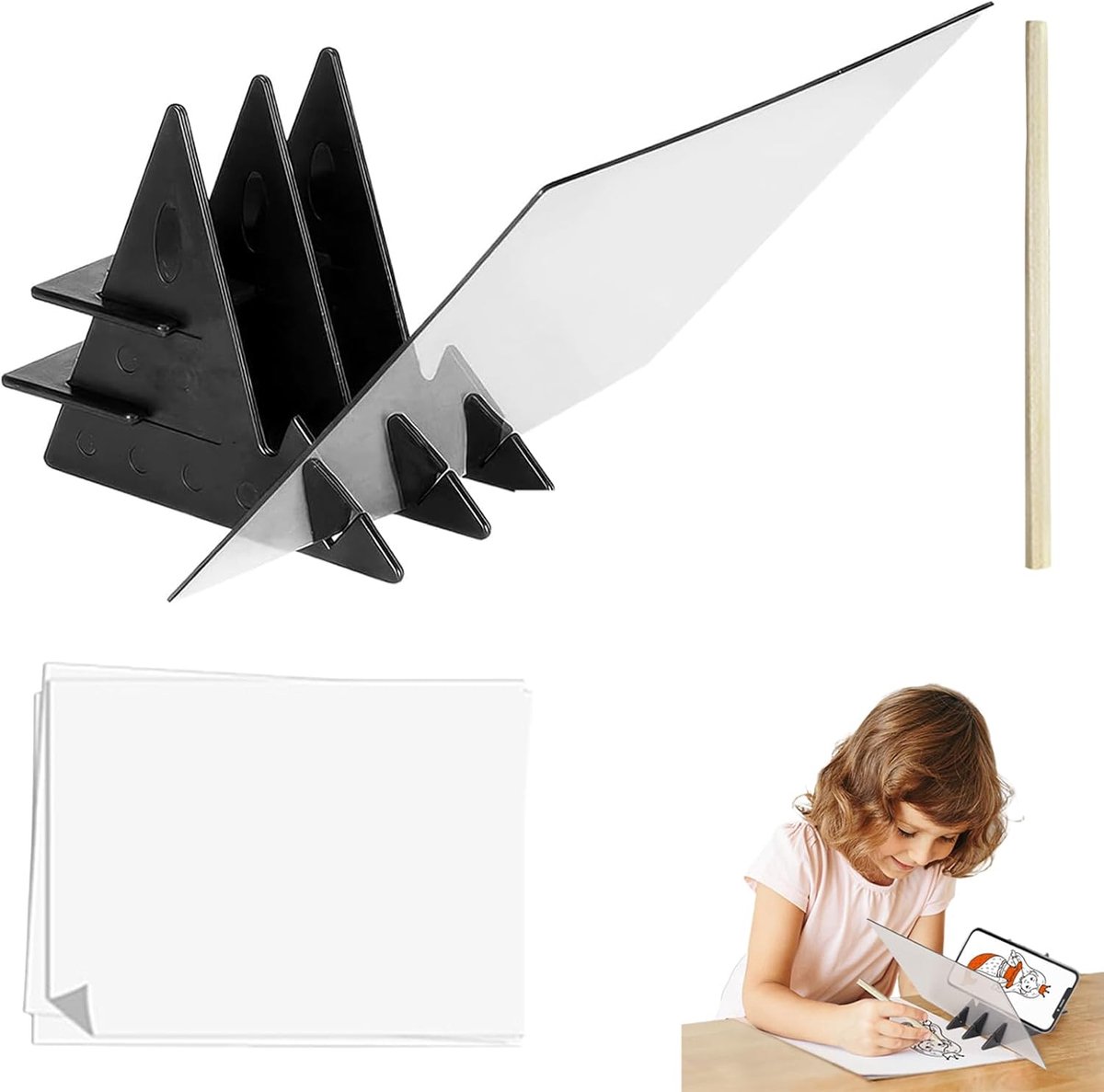 Tekenprojector - Tekenhulp Optisch - Tekenen Leren - Optische Afbeelding - 27 x 23 cm - Zwart