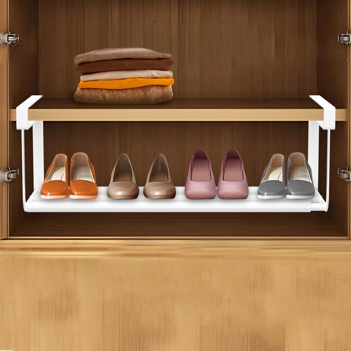 Onderlegger Mand - Opbergmand - Keuken Organiseren - Uitschuifbaar Ontwerp - 42-80cm - Wit