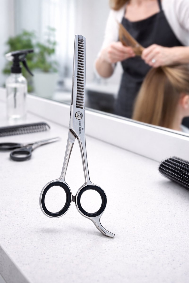 Belux Surgical Instruments / Professionele Uitdunschaar 19 cm – Efileerschaar voor Rechtshandigen – RVS Kappersschaar – Dunneerschaar met Tanden – Zilver – Salonkwaliteit