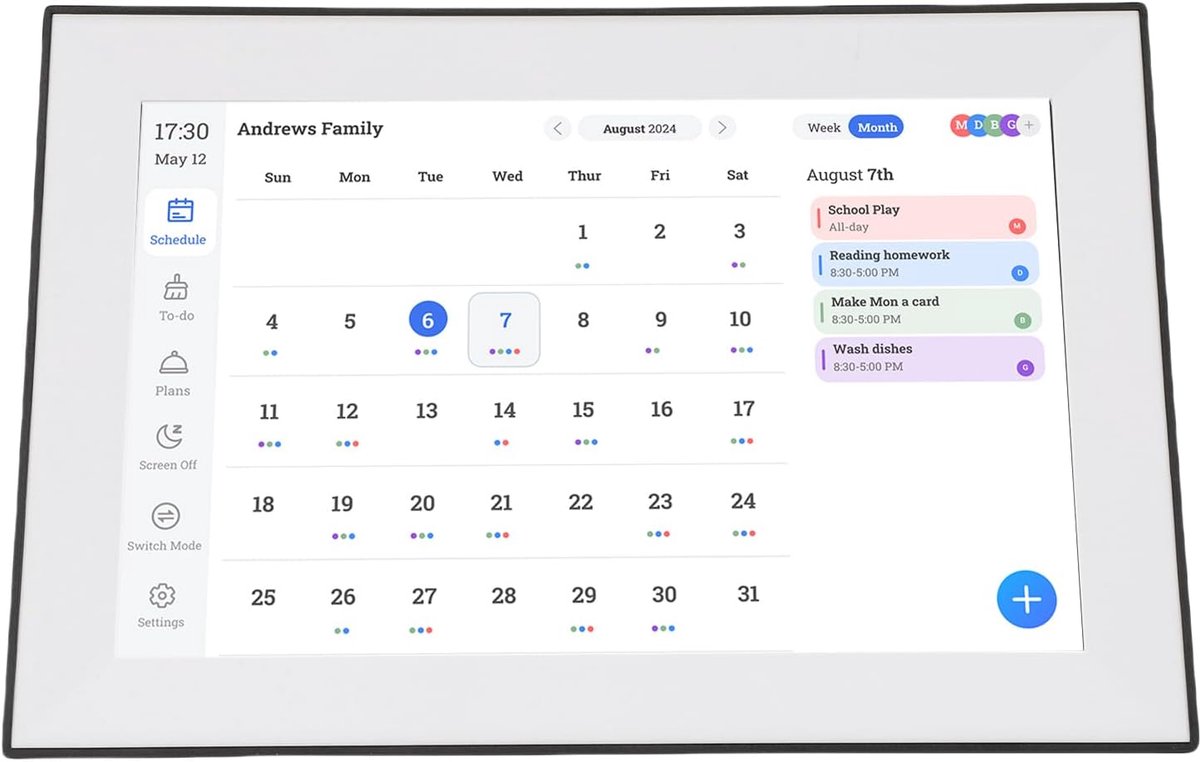 Digitale Kalender - Slimme Planner - Gezinsorganisatie - WiFi Touchscreen - 101 inch scherm
